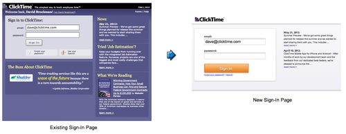 ClickTime Sign-In Page Transition