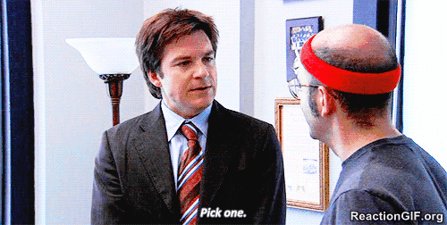 Michael from Arrested Development saying pick one gif