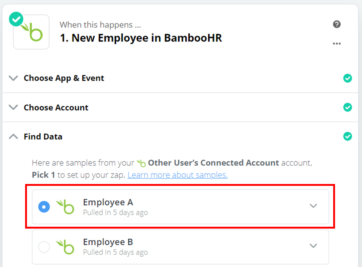 bamboohr step 3 bamboohr select sample employee