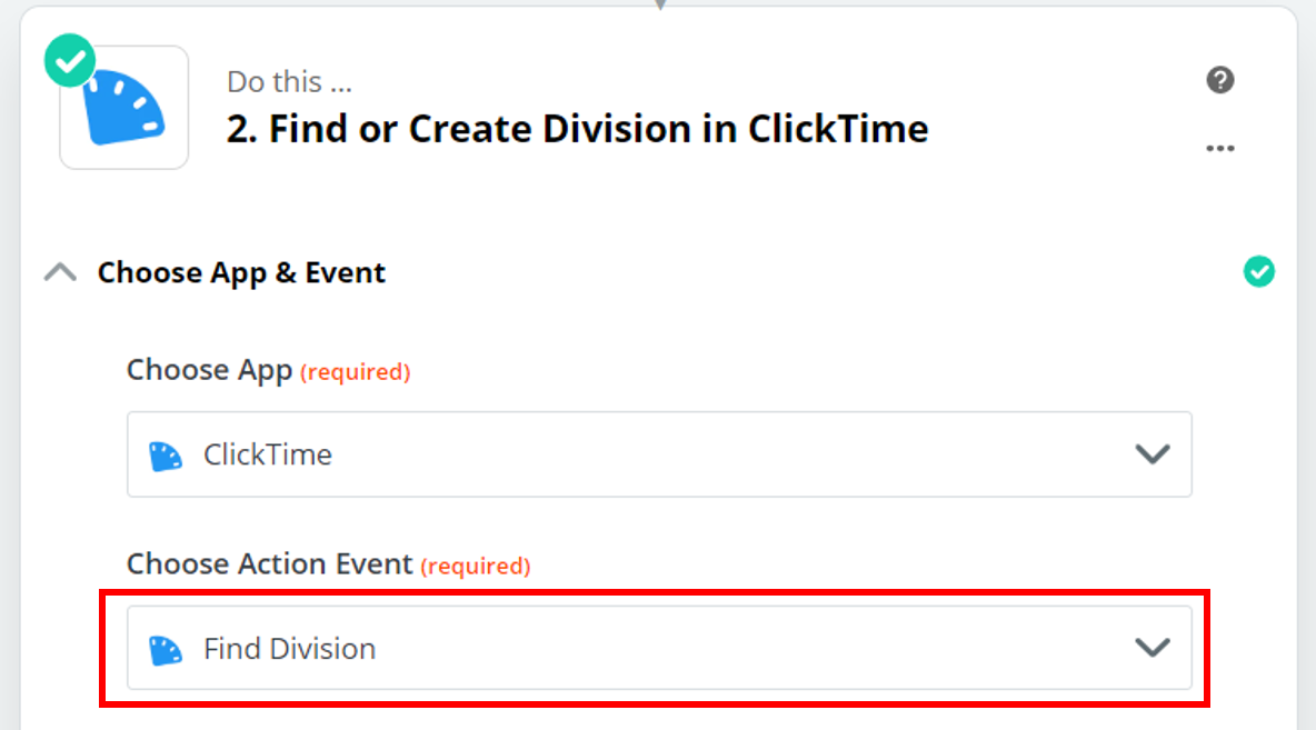 bamboohr step 4 clicktime find division