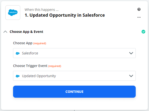 salesforce step 2 sfdc update opportunity