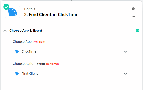 salesforce step 4 clicktime find client
