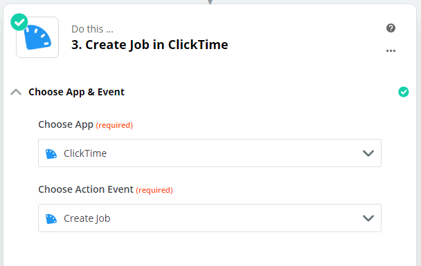 salesforce step 6 clicktime create job