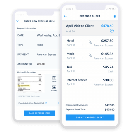 Cloud Based - mobile expense sheet receipt upload