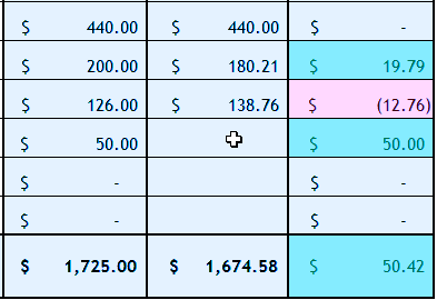 Excel Budget Template - Colors Changing