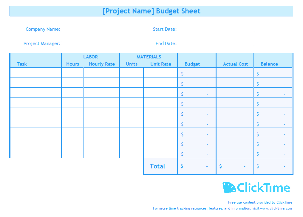 Timesheet Template - Full View