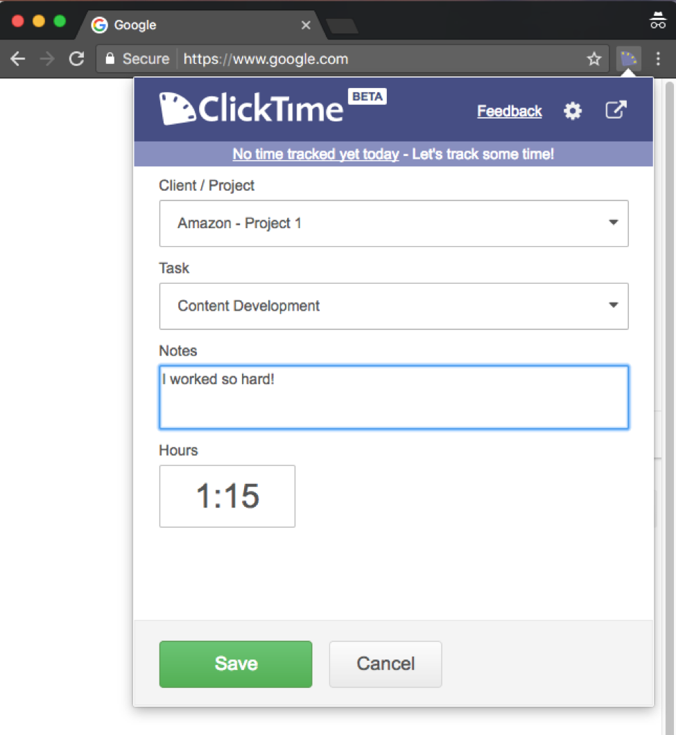 chrome time tracking extension