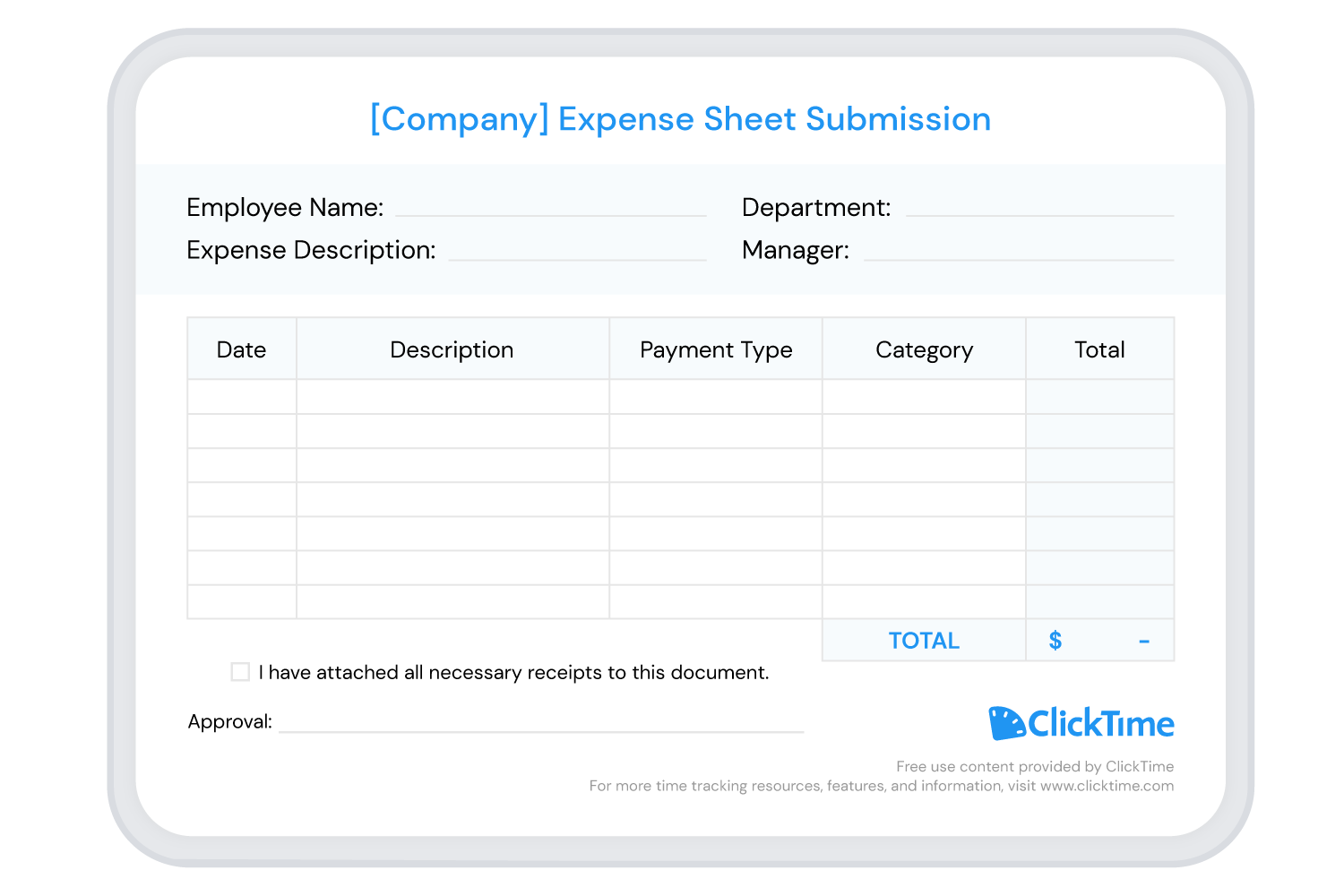 template expense report