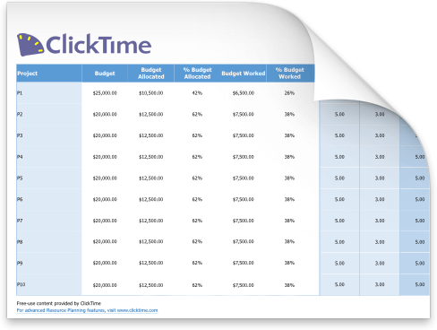 Timesheet Template - resource planning template preview