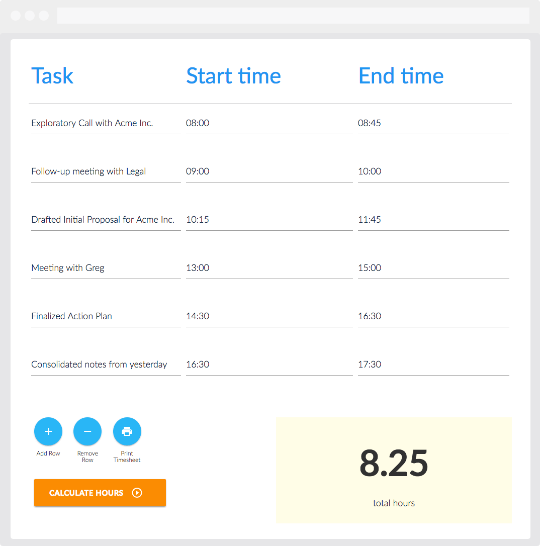 Timesheet Calculator - timesheet calculator online