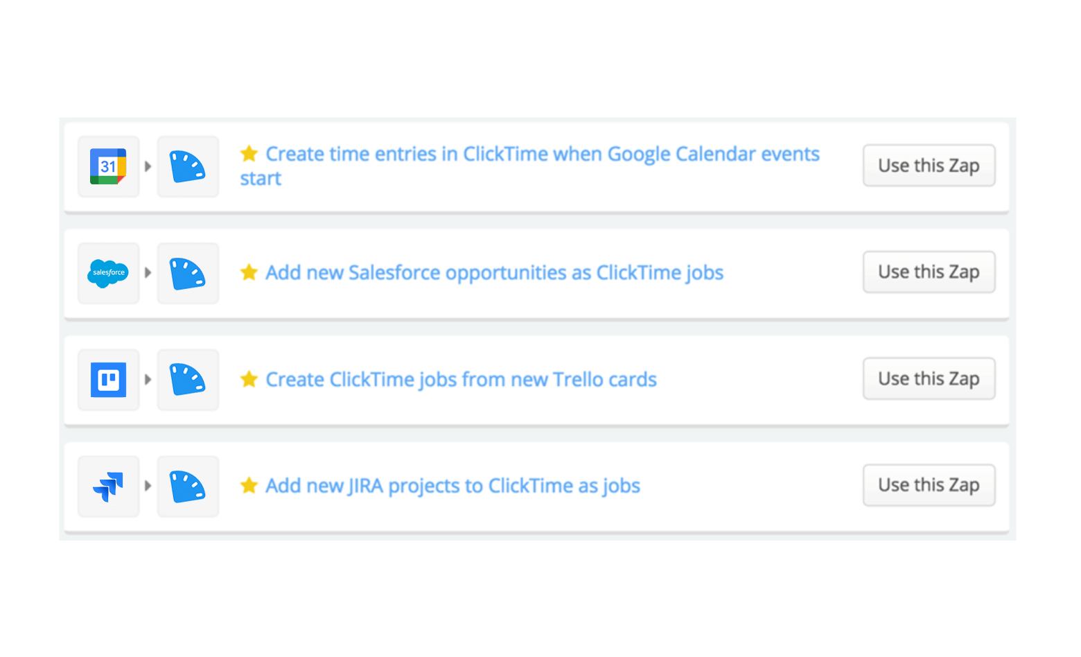 Clicktime integrations